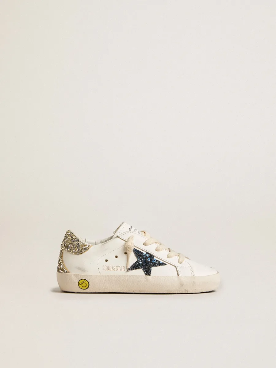 Super-Star Junior in pelle con stella e talloncino glitter