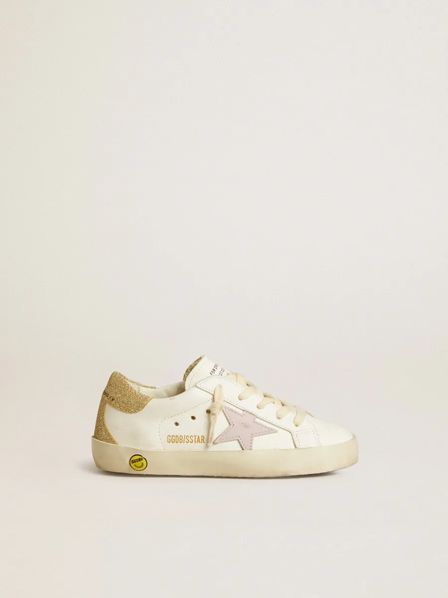 Super-Star Junior con stella in pelle lilla e talloncino in glitter