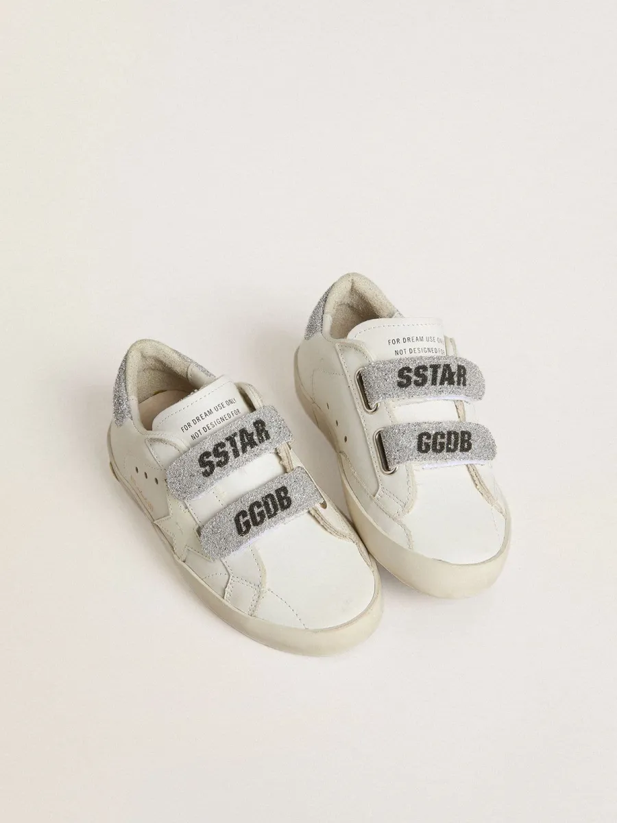 Old School Junior con talloncino e straps in cristalli Swarovski argento