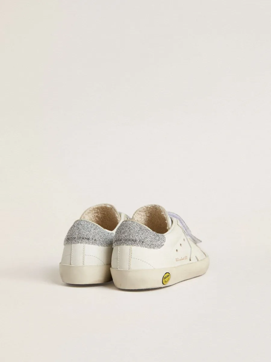 Old School Junior con talloncino e straps in cristalli Swarovski argento