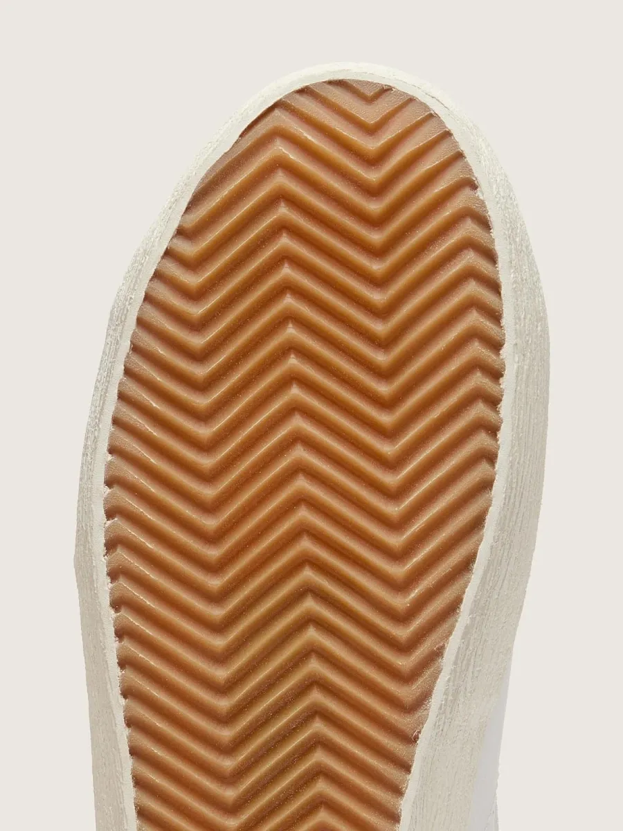 Old School junior in pelle crema con stella e inserti in suede rosa