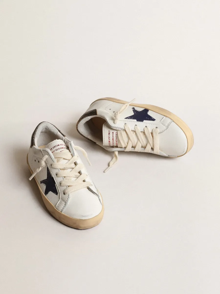 Super-Star Junior in nappa con stella stampata e talloncino nero