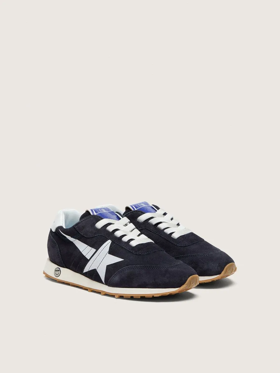 Marathon junior in suede blu scuro con stella bianca