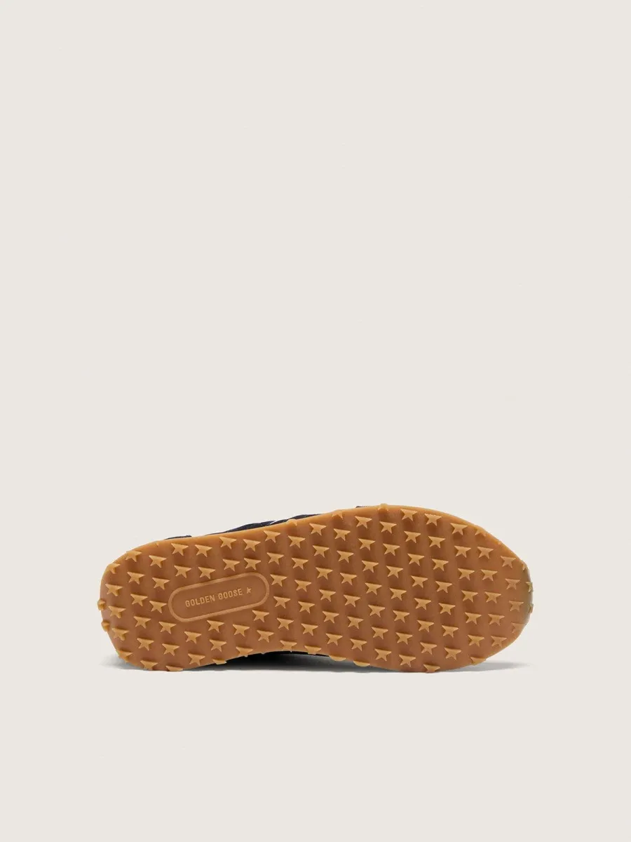 Marathon junior in suede blu scuro con stella bianca