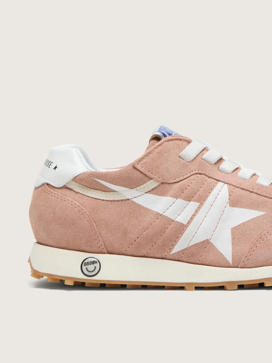 Marathon junior in suede rosa con stella bianca
