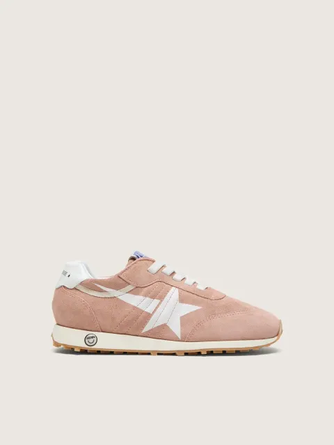Marathon junior in suede rosa con stella bianca