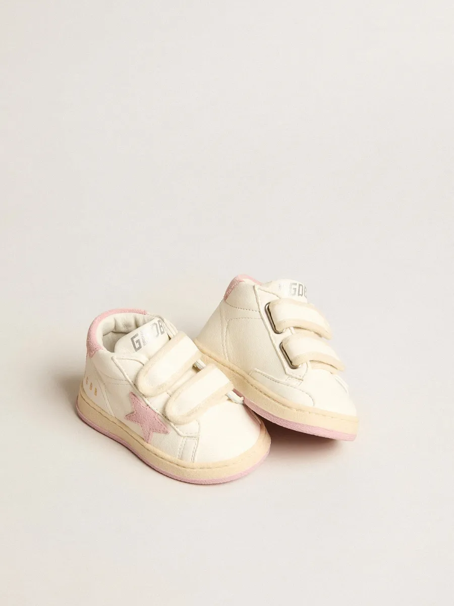 June Junior in nappa con stella e talloncino in suede rosa antico