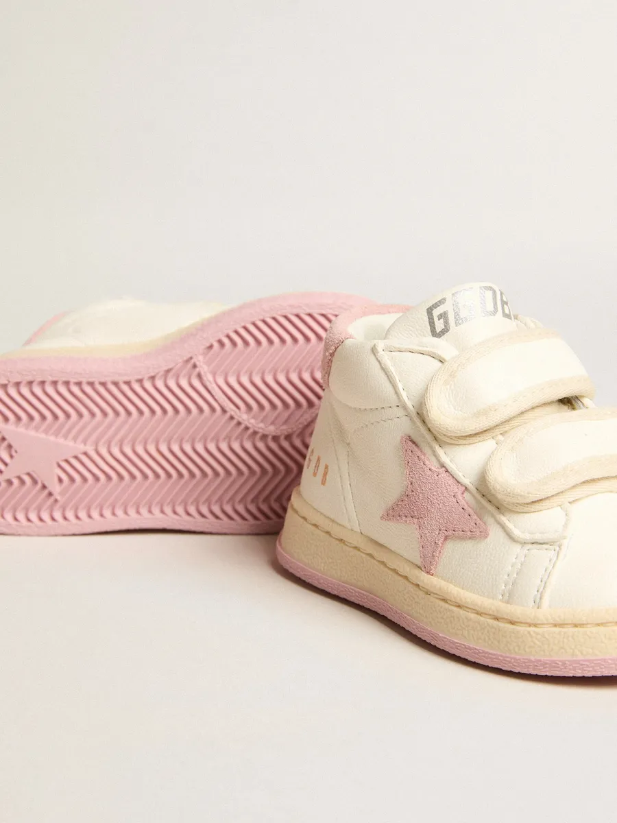 June Junior in nappa con stella e talloncino in suede rosa antico