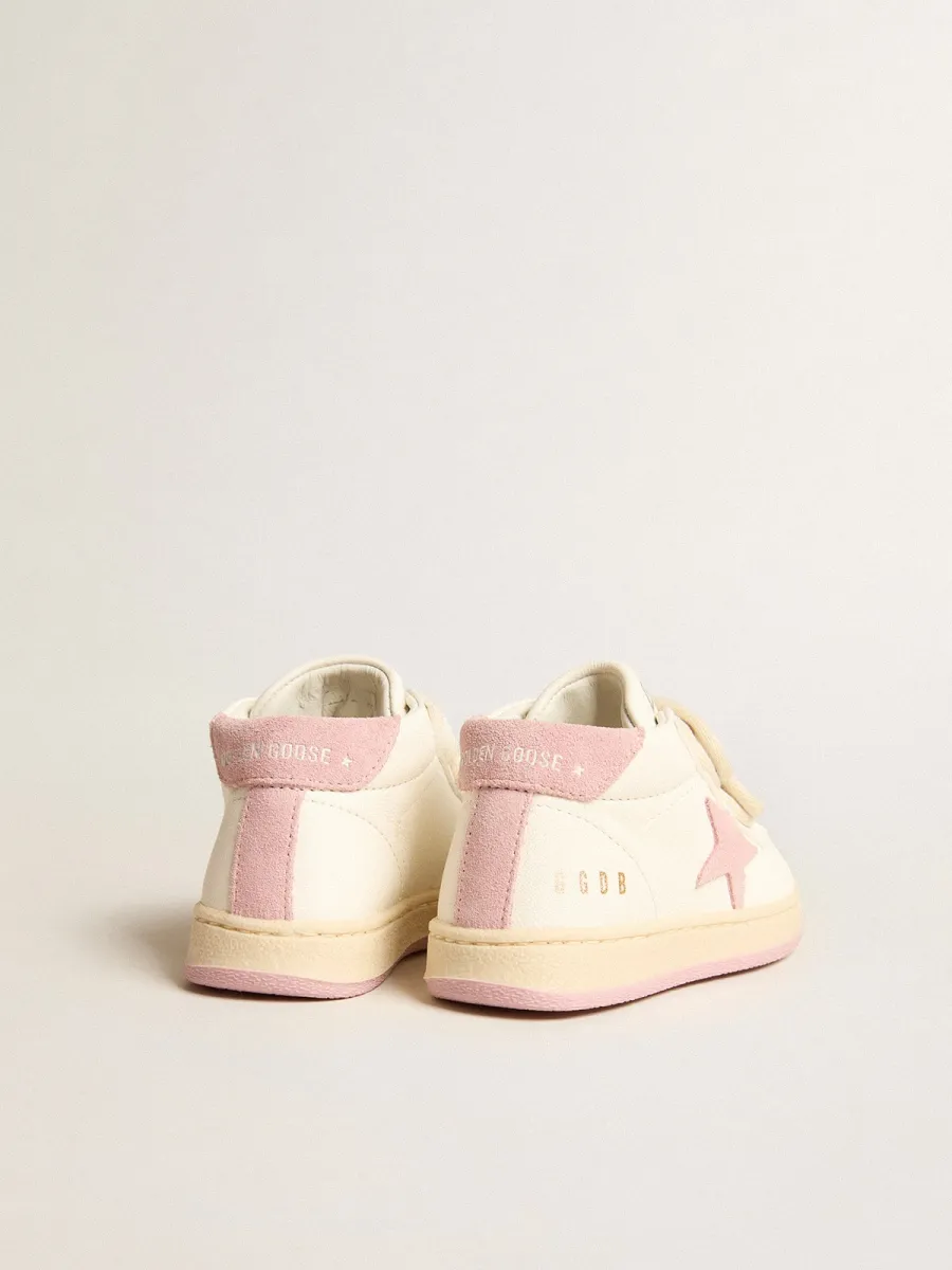 June Junior in nappa con stella e talloncino in suede rosa antico