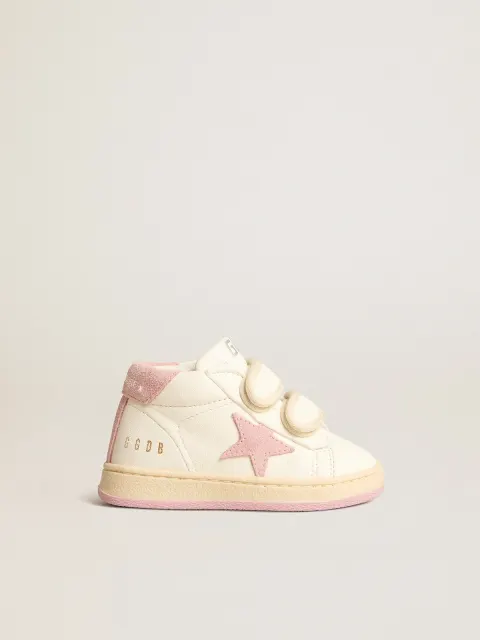 June Junior in nappa con stella e talloncino in suede rosa antico