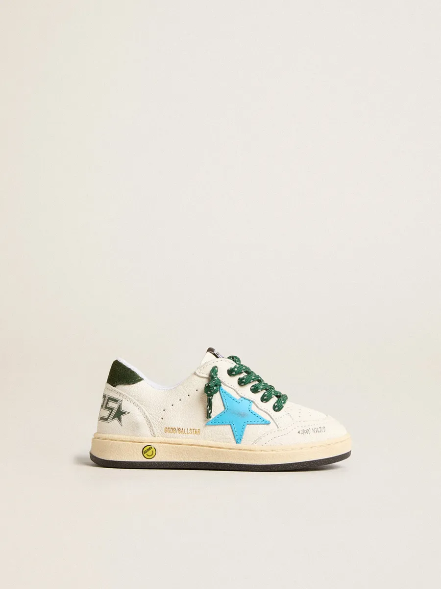 Ball Star Junior con stella turchese e talloncino in suede verde