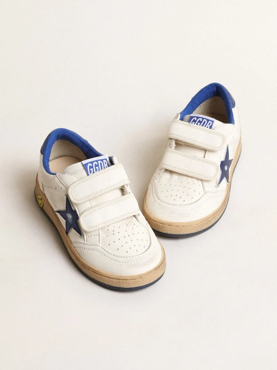 Ball Star Junior con stella e talloncino in pelle laminata blu
