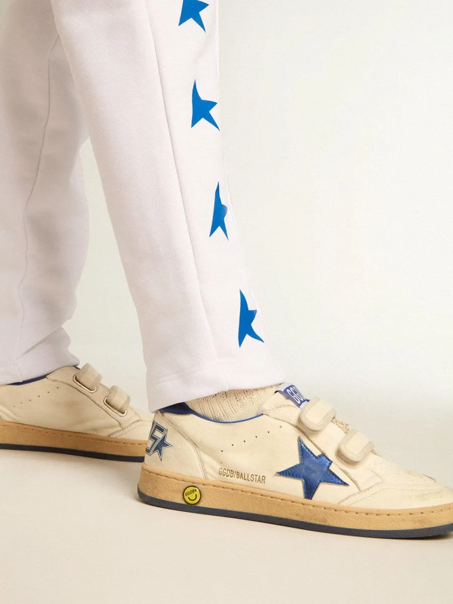 Ball Star Junior con stella e talloncino in pelle laminata blu