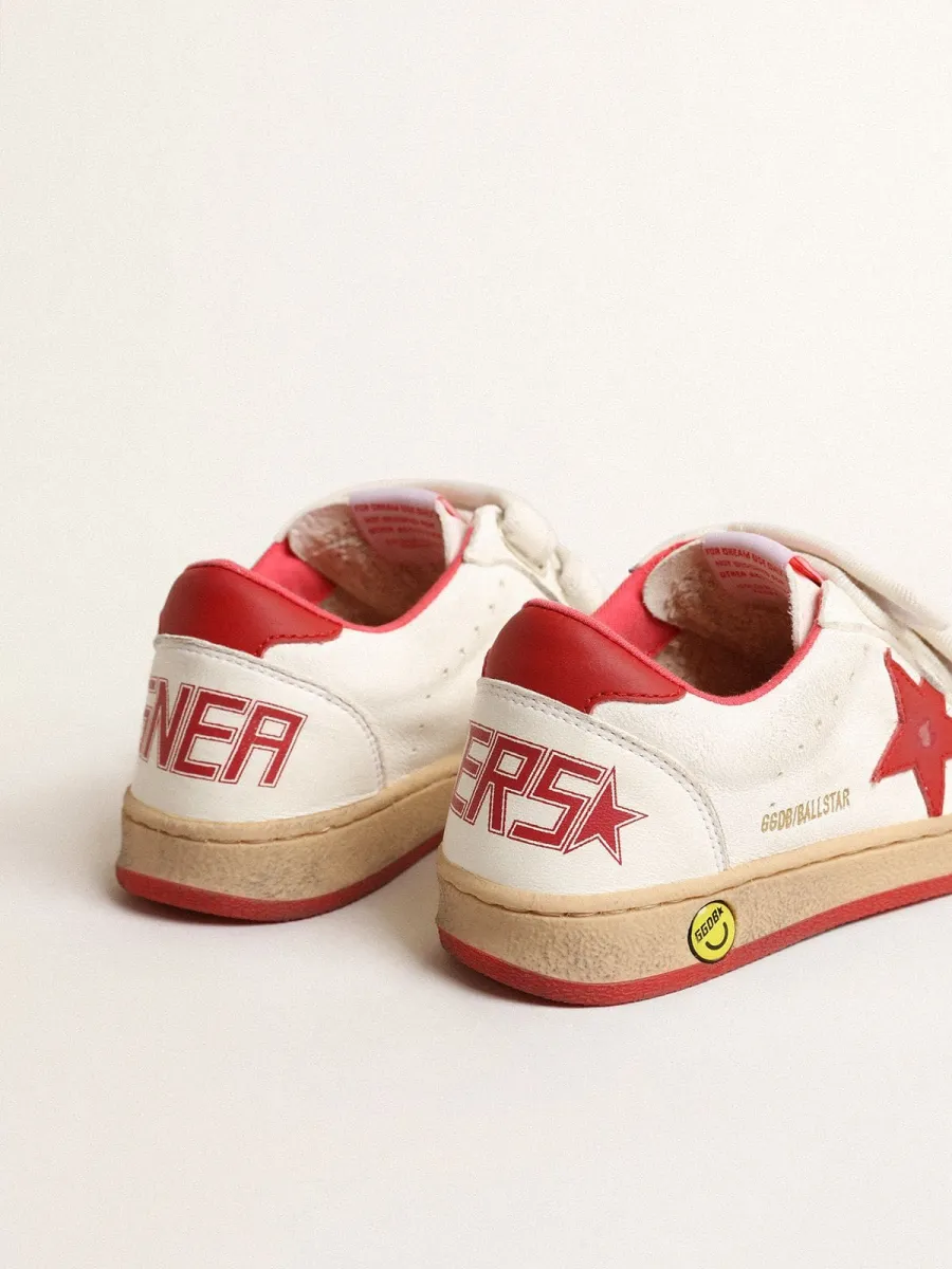 Ball Star Junior in nappa con stella e talloncino in pelle rossa