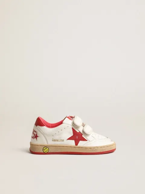 Ball Star Junior in nappa con stella e talloncino in pelle rossa