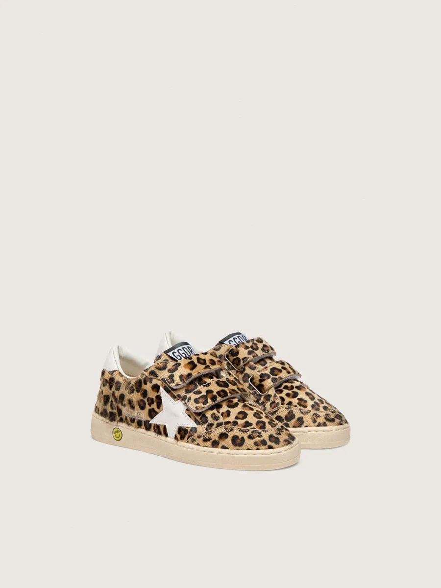 Ball Star Junior in cavallino leopardato con stella e talloncino in pelle bianca