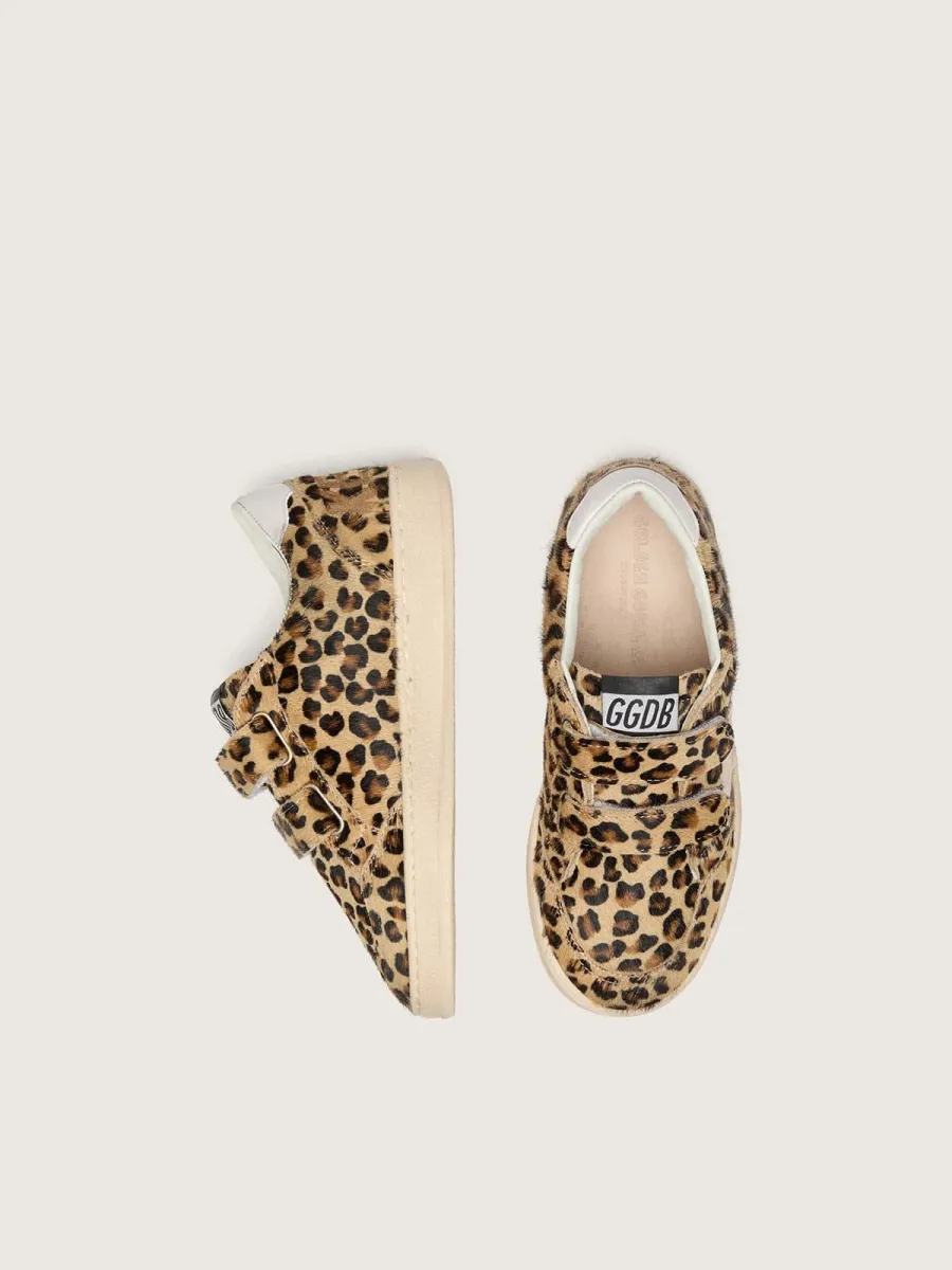Ball Star Junior in cavallino leopardato con stella e talloncino in pelle bianca