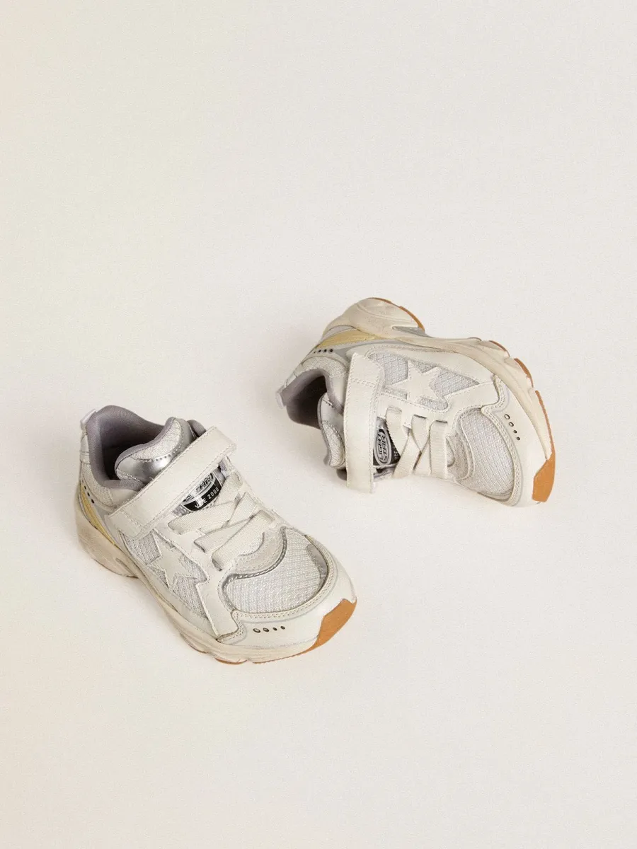 Lightstar Junior in pelle e mesh bianchi e stella in pelle bianca