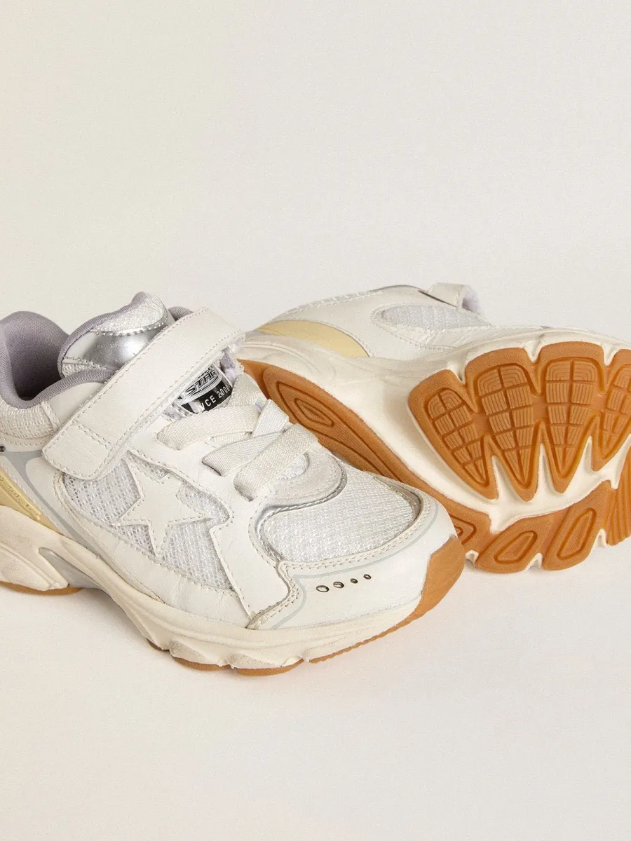 Lightstar Junior in pelle e mesh bianchi e stella in pelle bianca