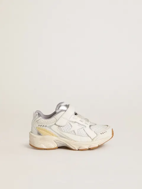 Lightstar Junior in pelle e mesh bianchi e stella in pelle bianca