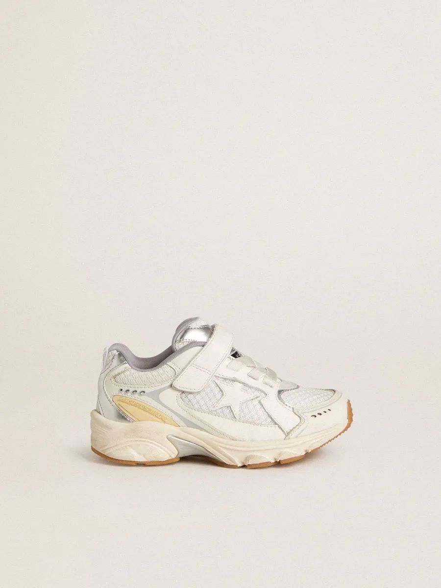 Lightstar Junior in pelle e mesh bianchi e stella in pelle bianca