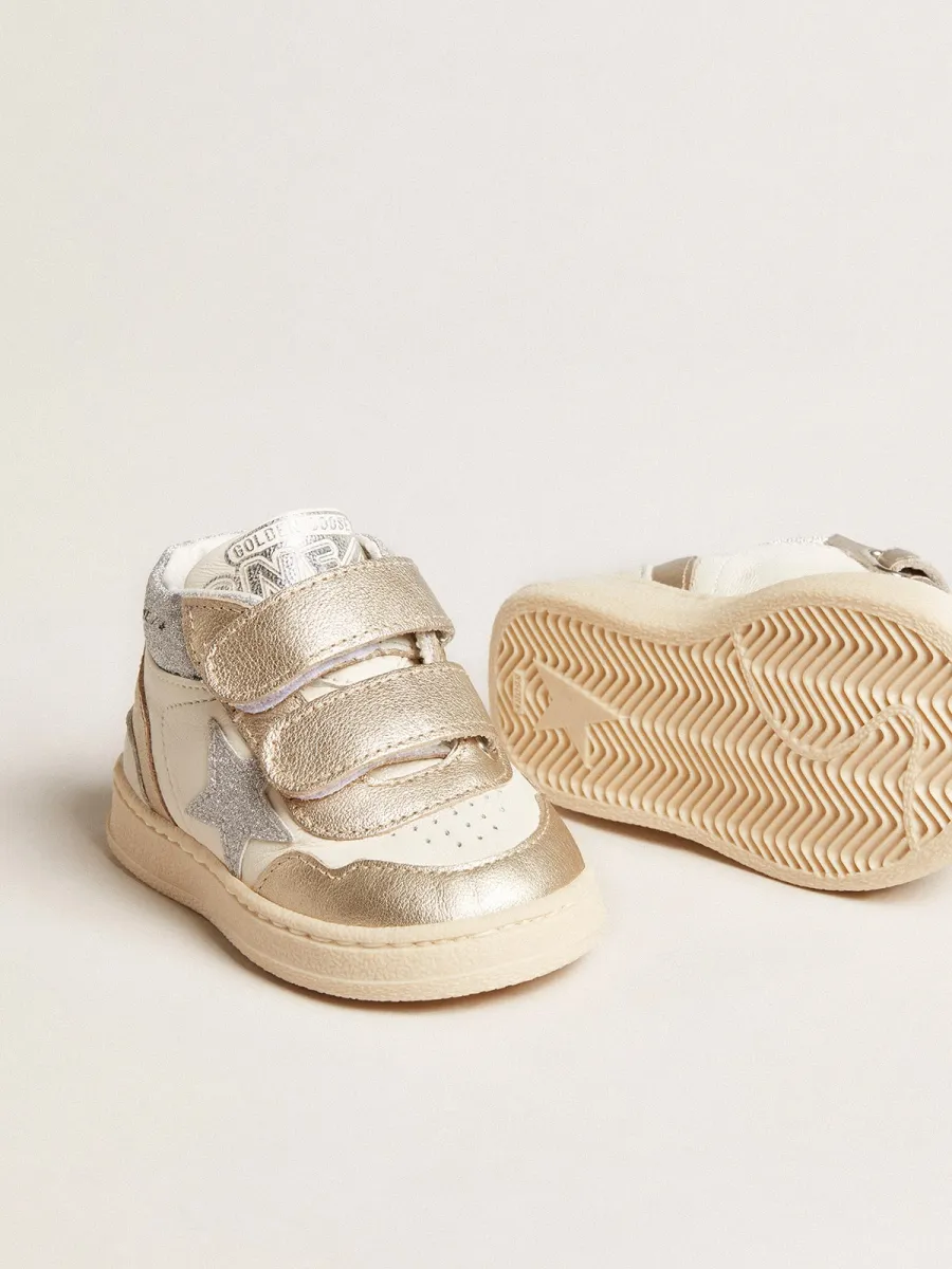 June Junior in nappa e inserti in pelle laminata con stella in glitter