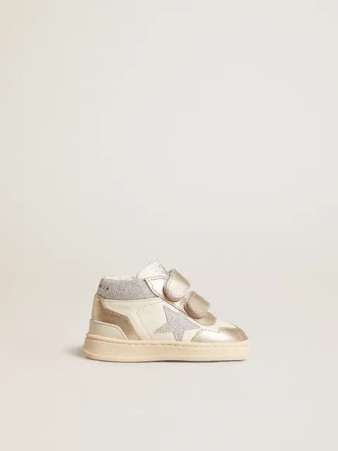 June Junior in nappa e inserti in pelle laminata con stella in glitter