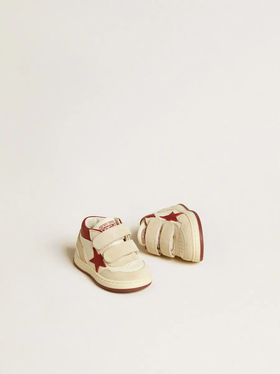 June Junior in nappa e suede con stella e talloncino in pelle rossa
