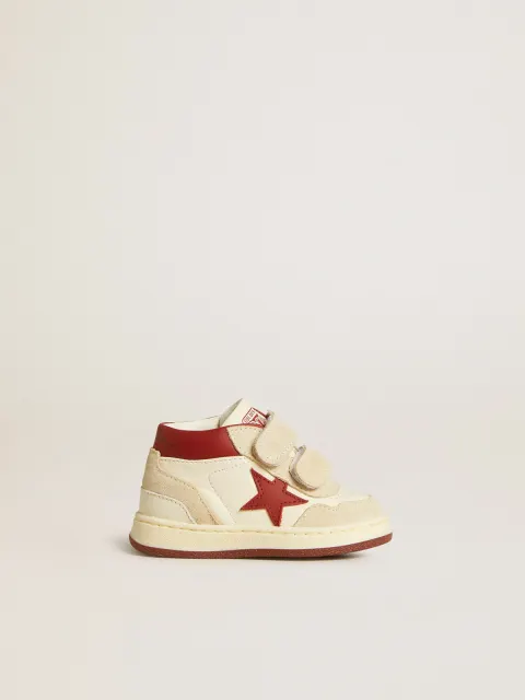 June Junior in nappa e suede con stella e talloncino in pelle rossa