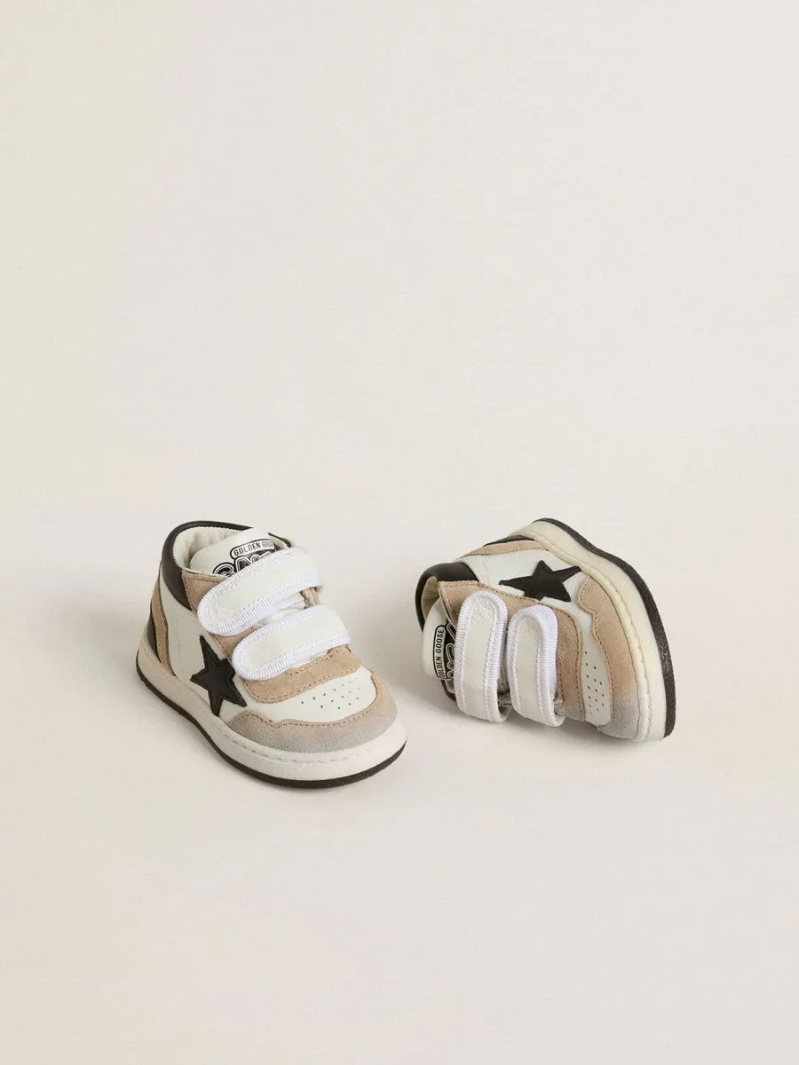 June Junior in nappa e inserti in suede con stella in pelle nera