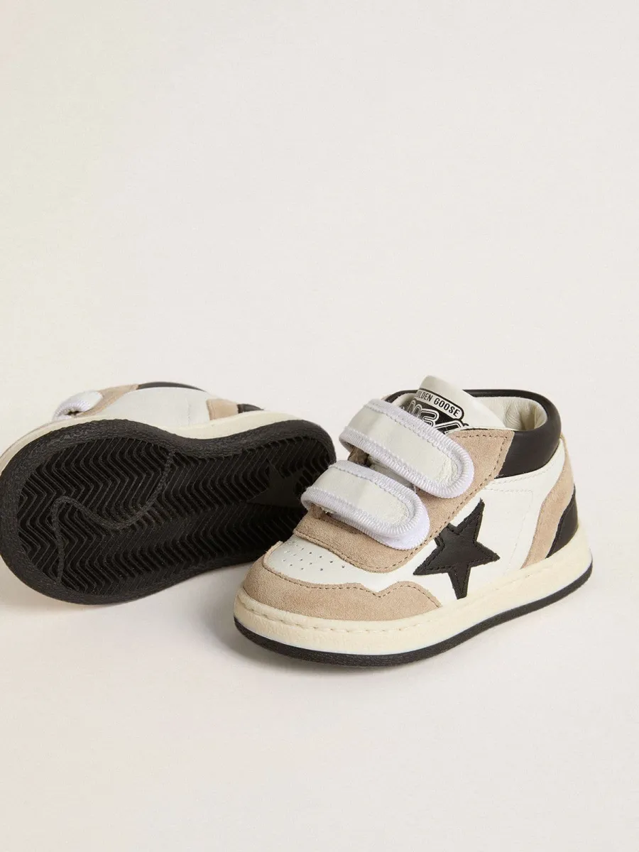 June Junior in nappa e inserti in suede con stella in pelle nera