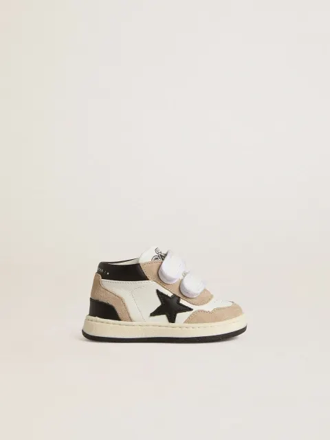 June Junior in nappa e inserti in suede con stella in pelle nera