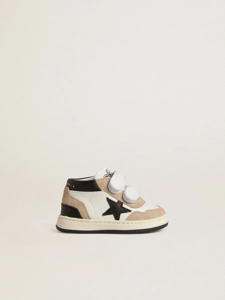 June Junior in nappa e inserti in suede con stella in pelle nera