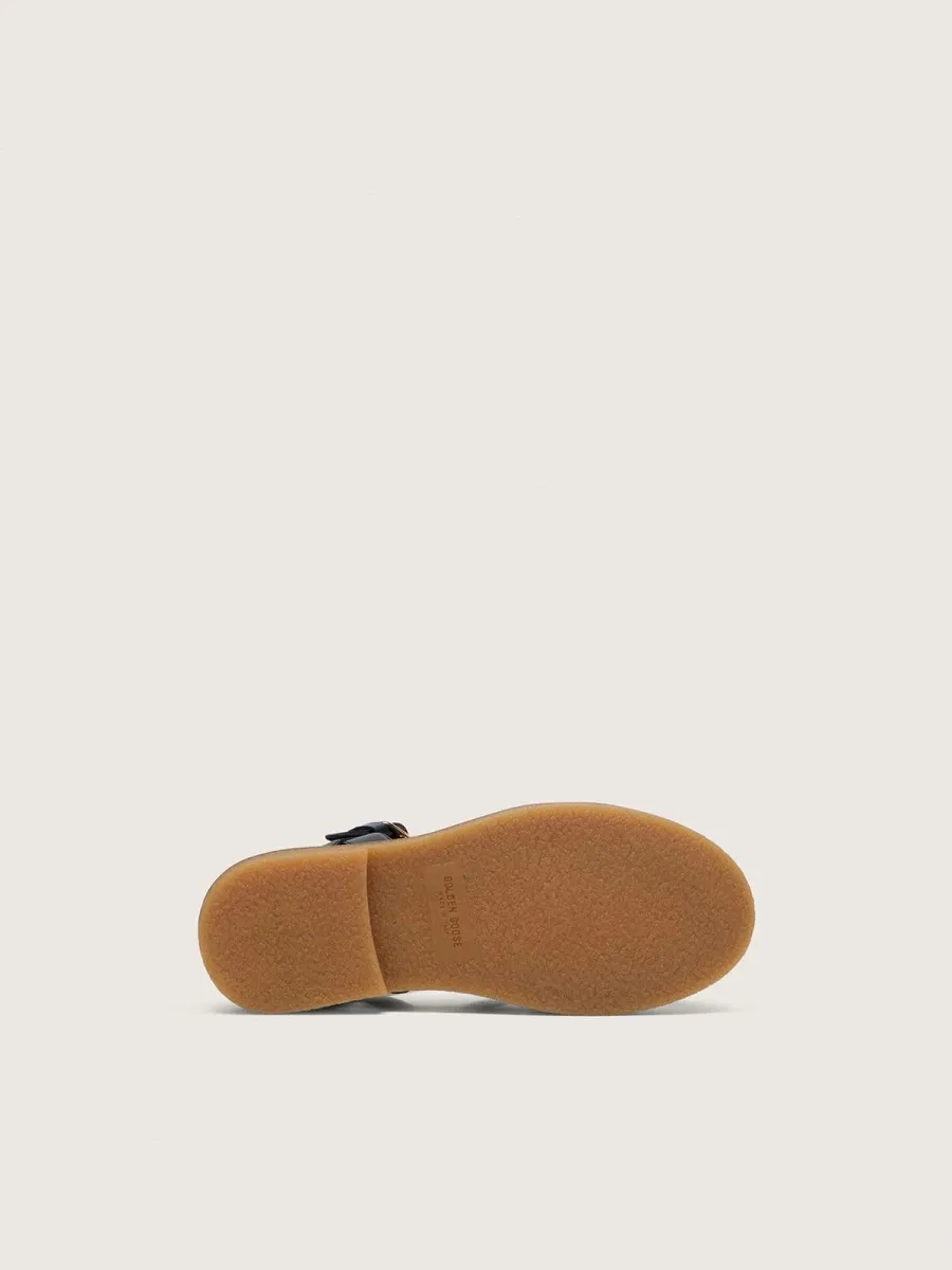 Sandali Maxime Junior in pelle color blu navy