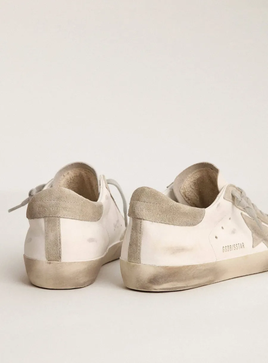 Super-Star Uomo con stella e talloncino in suede grigio