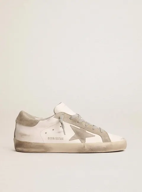 Super-Star Uomo con stella e talloncino in suede grigio