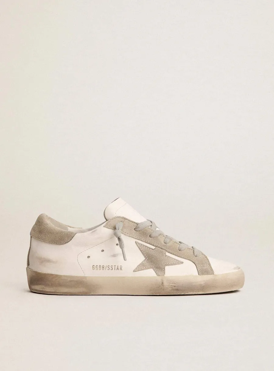 Super-Star Uomo con stella e talloncino in suede grigio