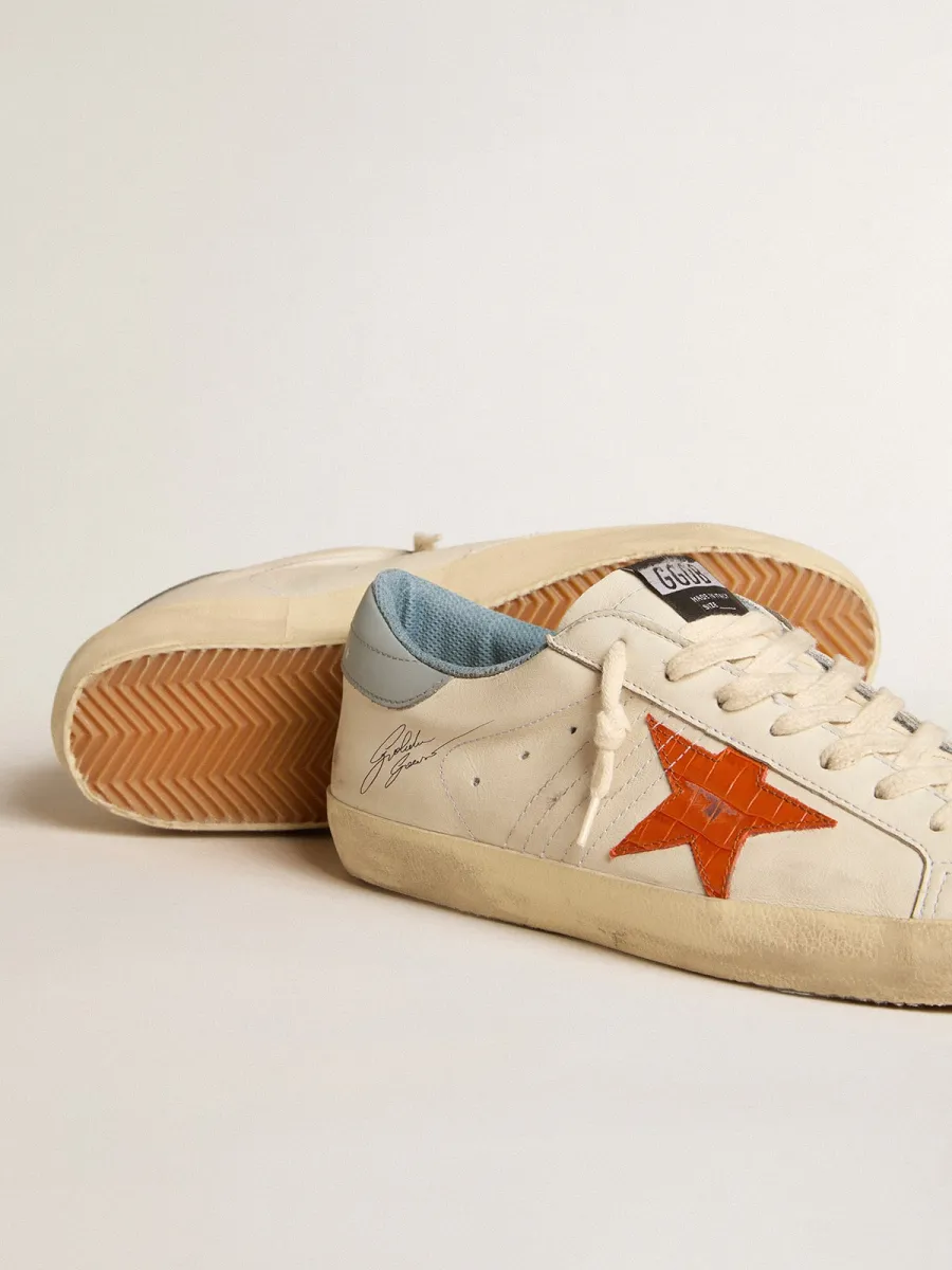 Super-Star Uomo con stella stampa coccodrillo e talloncino azzurro argento