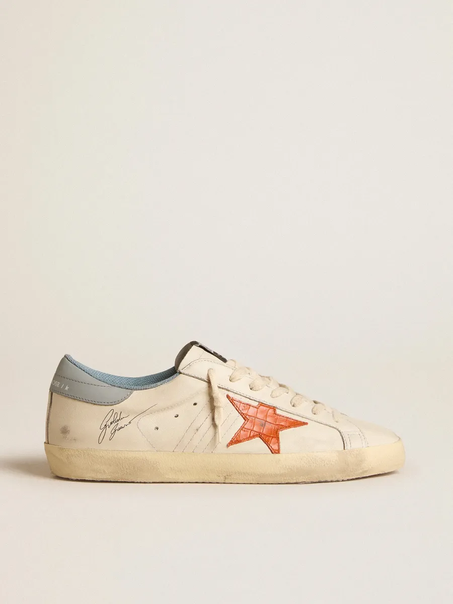 Super-Star Uomo con stella stampa coccodrillo e talloncino azzurro argento