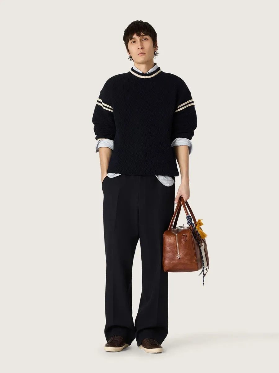 Super-Star uomo in pelle marrone scuro con stella  in pelle ton sur ton