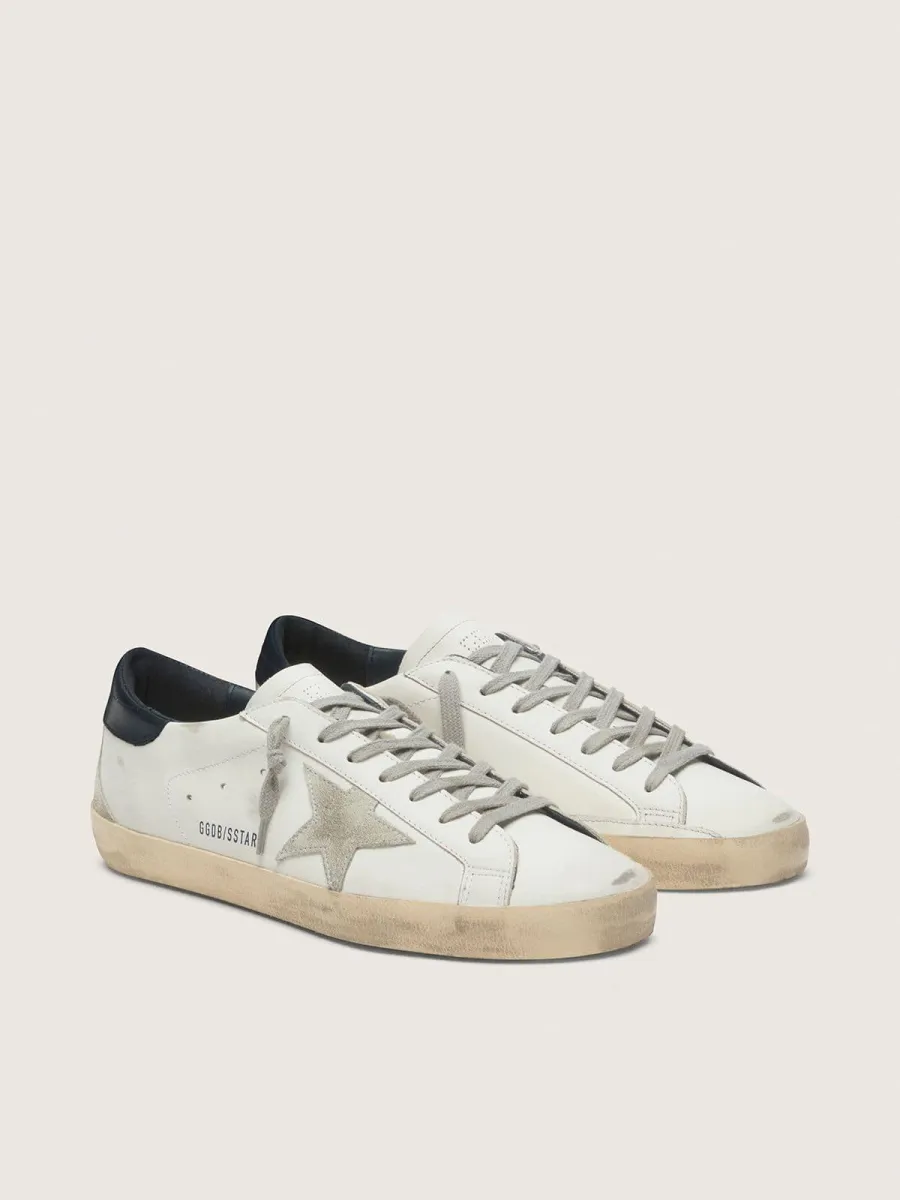 Super-Star Uomo con stella in suede e talloncino blu