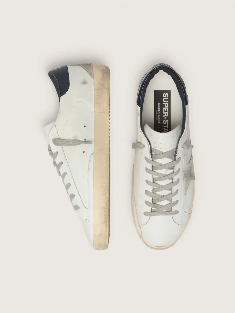 Super-Star Uomo con stella in suede e talloncino blu