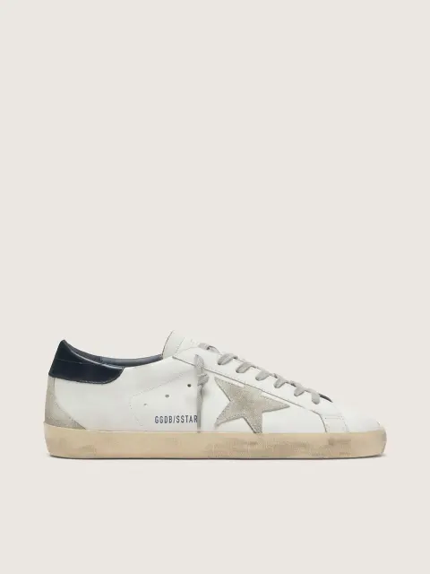 Super-Star Uomo con stella in suede e talloncino blu