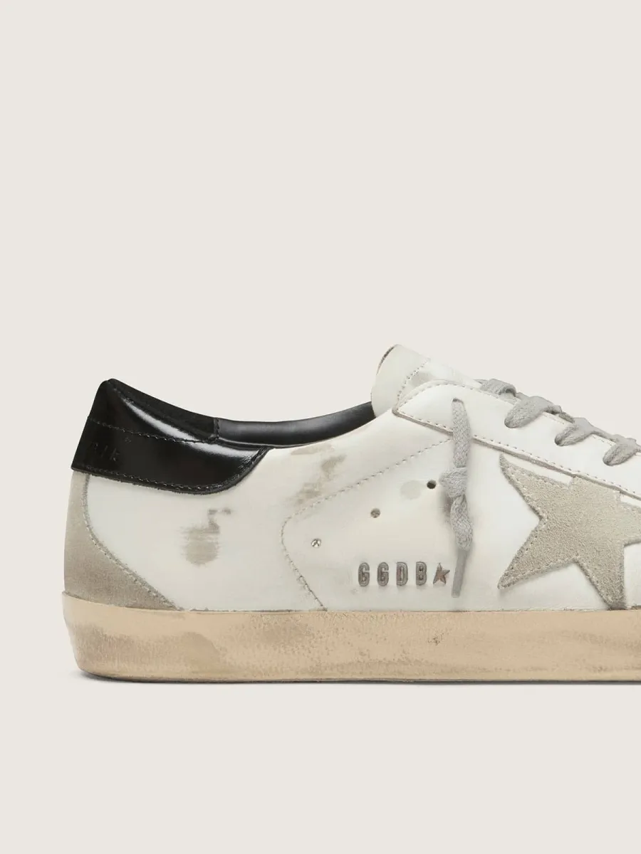 Super-Star Uomo con talloncino nero e metal studs lettering
