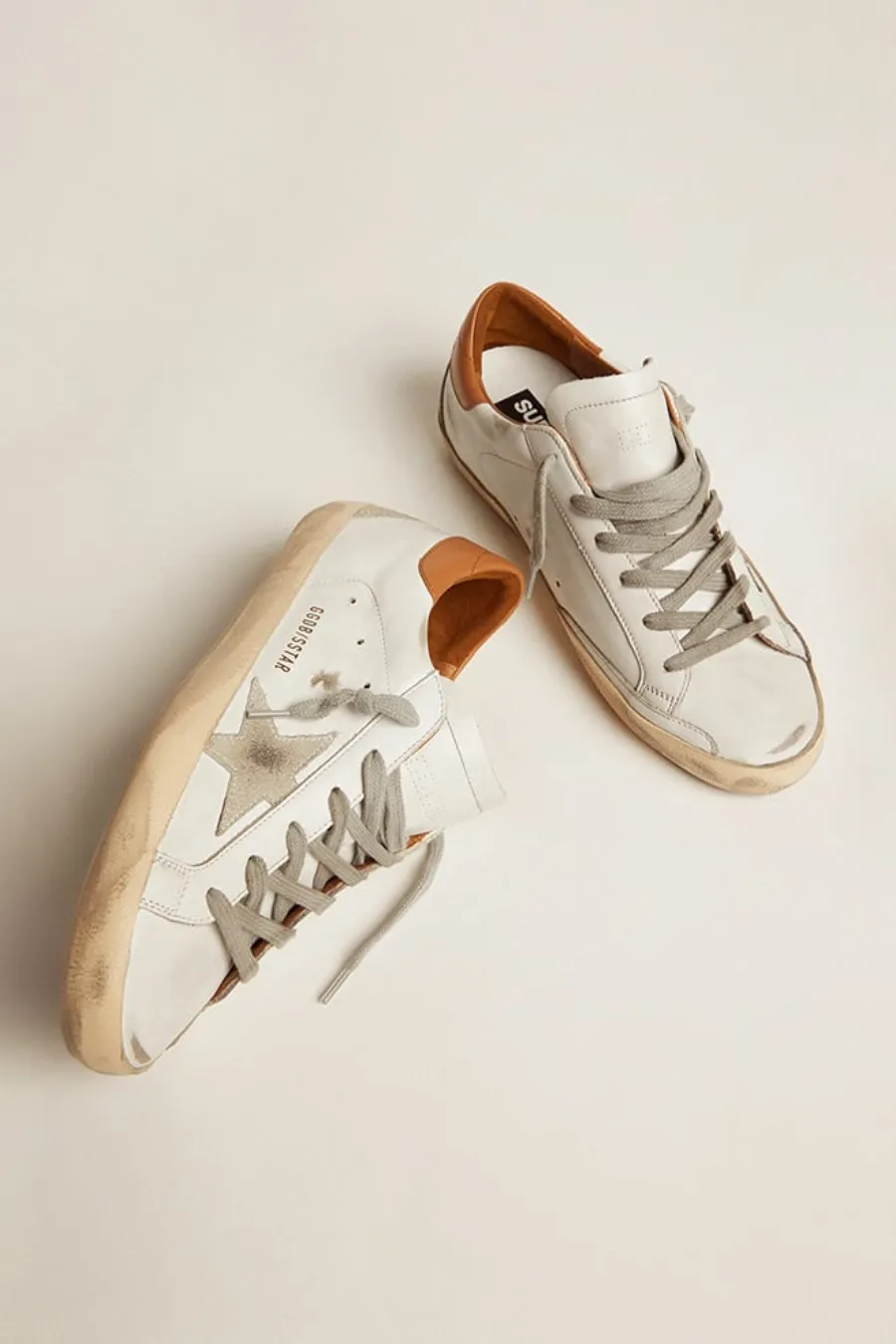 Super-Star Uomo con stella in suede e talloncino marrone