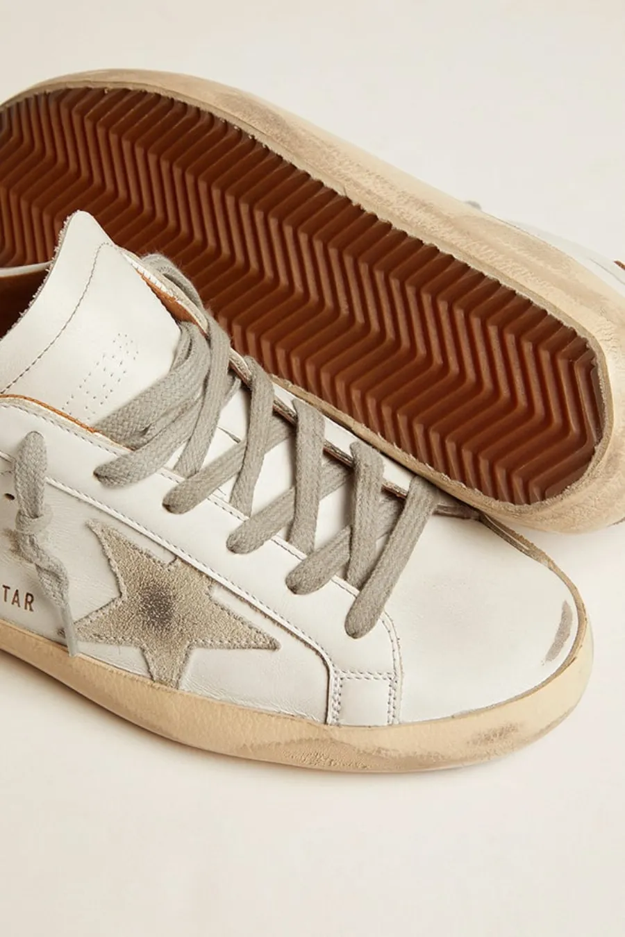 Super-Star Uomo con stella in suede e talloncino marrone