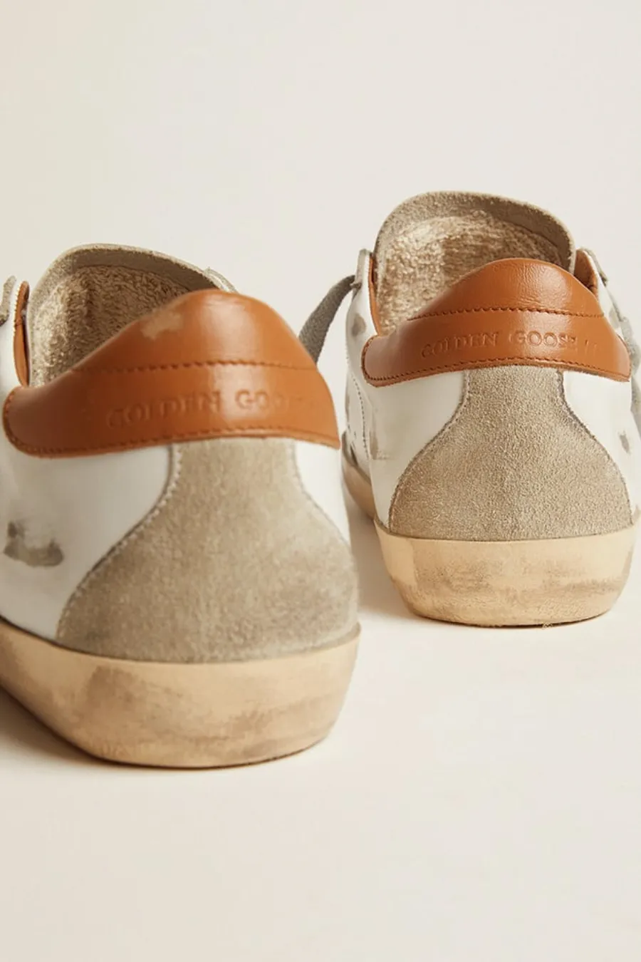 Super-Star Uomo con stella in suede e talloncino marrone