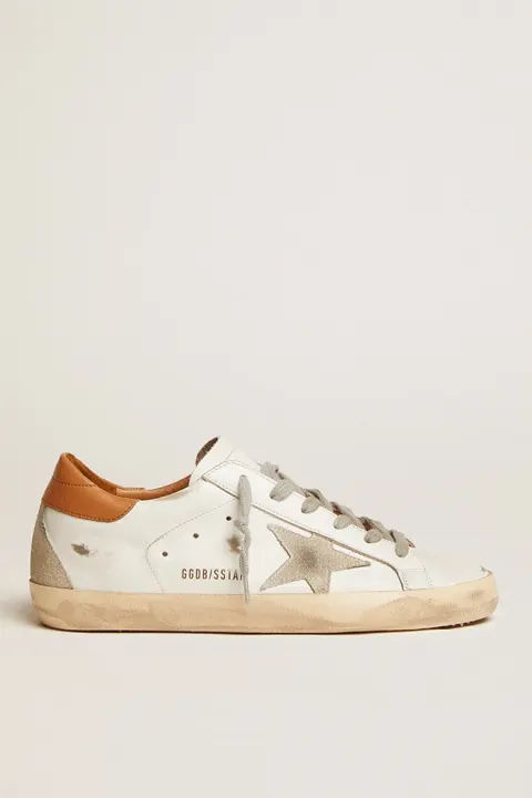 Super-Star Uomo con stella in suede e talloncino marrone