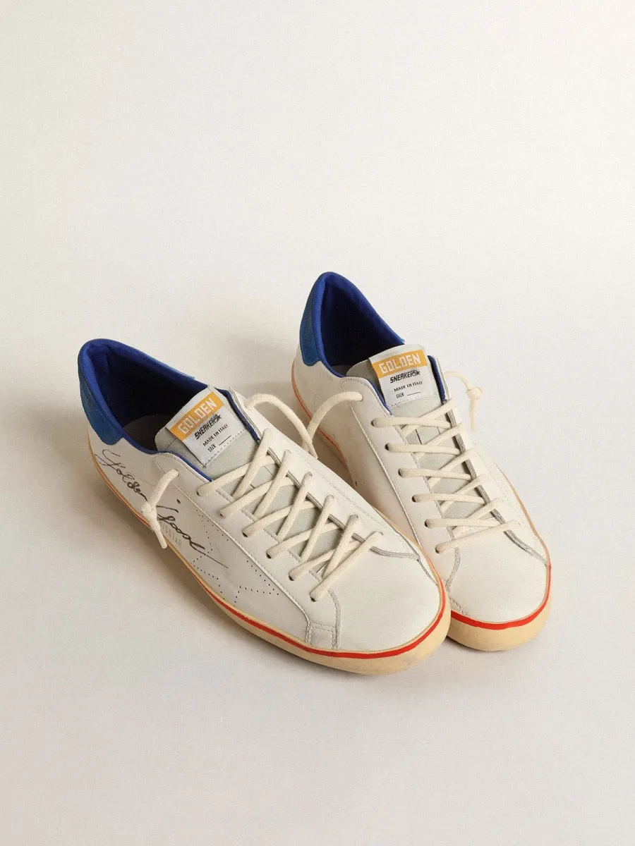 Super-Star Uomo con stella traforata e talloncino in suede blu