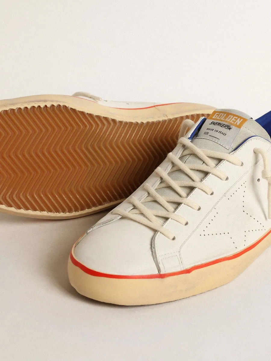 Super-Star Uomo con stella traforata e talloncino in suede blu